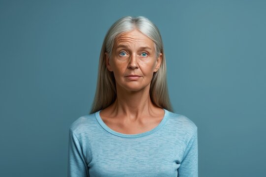 Aging lonelines. Comparison young to old woman infant. Less Wrinkles, physical activity for senior, eyebrow drooping, lines through skincare, anti aging cream, similar and face lift