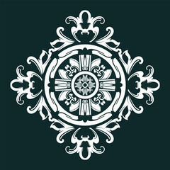 Vector vintage mandala ornament or flower