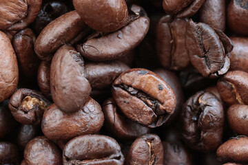 敷き詰められたコーヒー豆の背景素材
