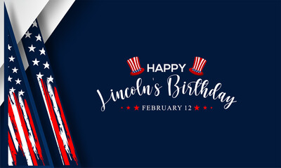 Lincoln's Birthday lettering. Vector illustration. Suitable for Poster, Banners, background and greeting card.
