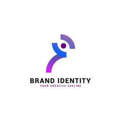 Modern Gradient Simple Eye Vision Brand Logo Icon Template