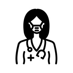 Vector solid black icon for Physician