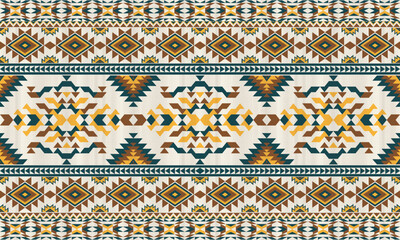 American tribal ethnic native pattern.Traditional Navajo,Aztec,Apache,Southwest and Mexican style fabric pattern.Abstract vector motifs pattern.For fabric,clothing,blanket,carpet,woven,wrap,decoration