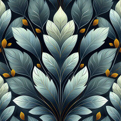 Vector Floral Wave: Seamless Black Line Art Pattern with Feathers and Vintage Ornament, Perfect for Textile, Wallpaper, and Fashion Design