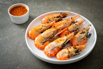 grilled river prawns or shrimps