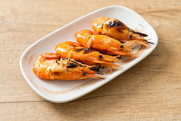 grilled river prawns or shrimps