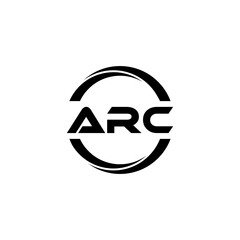ARC letter logo design with white background in illustrator, cube logo, vector logo, modern alphabet font overlap style. calligraphy designs for logo, Poster, Invitation, etc.