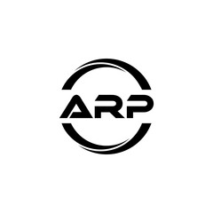 ARP letter logo design with white background in illustrator, cube logo, vector logo, modern alphabet font overlap style. calligraphy designs for logo, Poster, Invitation, etc.