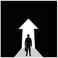 Vector illustration way forward concept silhouette businessman in suit design