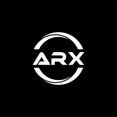 ARX letter logo design with black background in illustrator, cube logo, vector logo, modern alphabet font overlap style. calligraphy designs for logo, Poster, Invitation, etc.