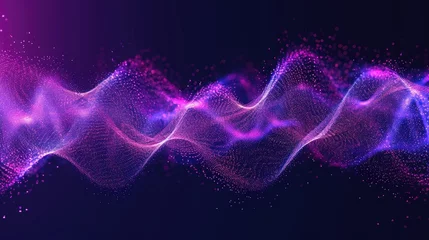 Keuken foto achterwand Dive into the dynamic energy of purple sound waves in an abstract background. Ai Generated. © Crazy Juke