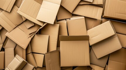 Numerous brown cardboard boxes, each with ample writing space for labeling and organization. Practical, Ai Generated.