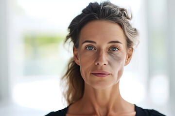 Aging comparison. Comparison young to old woman contrast. Less Wrinkles, cocoa butter serum, embracing gray hair, lines through skincare, anti aging cream, college years and face lift