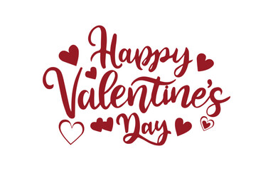 Happy Valentine's Day typography handwritten calligraphy text and vintage art for posters and greeting cards