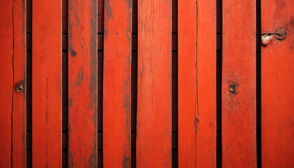 Rustic charm - red boards with weathered paint texture.