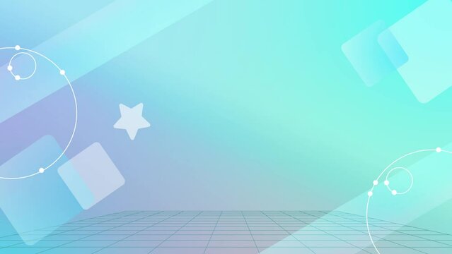 可愛い幾何学模様のサイバー空間　青グラデーション