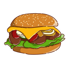 hamburger on a white background