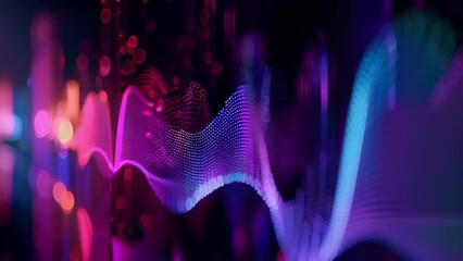 The otherwise invisible sound waves are brought to life in a rainbow of colors adding a dynamic visual element to the auditory experience.