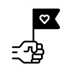 Vector solid black icon for Pride