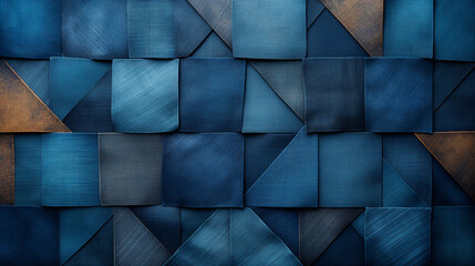 Abstract Blue Geometric Wall Tiles: Modern Artistic Design