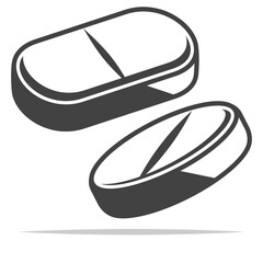 Tablet medicine icon transparent vector isolated