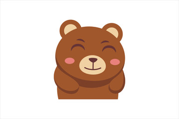 Cute Little Bear Funny Flat Sticker Design
