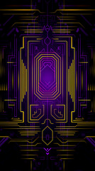 Purple and Yellow Technology abstract Futuristic background for modern banner and poster, Generative Ai - 732196426