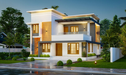 3d illustration of a newly built luxury home
