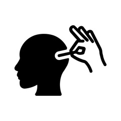 Vector solid black icon for Acupuncture