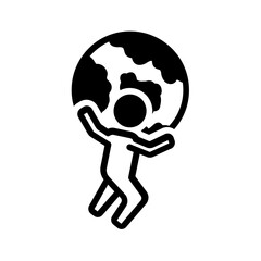 Vector solid black icon for Atlas