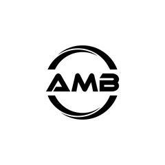 AMB letter logo design with white background in illustrator, cube logo, vector logo, modern alphabet font overlap style. calligraphy designs for logo, Poster, Invitation, etc.