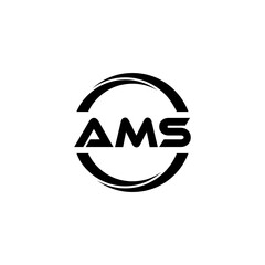 AMS letter logo design with white background in illustrator, cube logo, vector logo, modern alphabet font overlap style. calligraphy designs for logo, Poster, Invitation, etc.