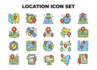 Location icon vector illustration set