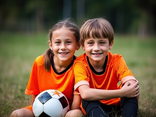 Children sport team for youth friendship concept, Generative Ai - 732202615