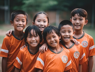 Children sport team for youth friendship concept, Generative Ai - 732202623