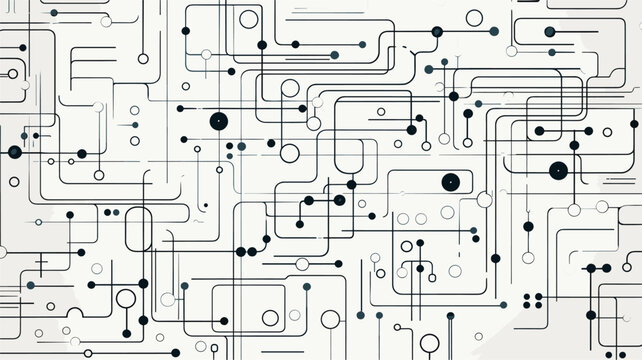 Abstract geometric patterns inspired by circuitry  conveying the intricate and interconnected networks that define the global electronics market. simple minimalist illustration creative