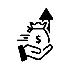 Vector solid black icon for Revenue