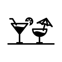 Vector solid black icon for Cocktails