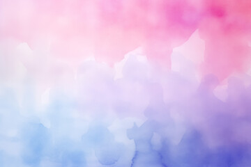 Abstract watercolor gradation that includes pink, blue, purple, and white background.