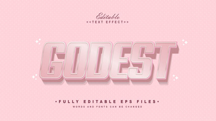 editable italic pink godest  text effect.typhography logo