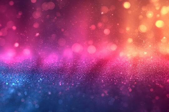 Abstract pink and blue gilter bokeh background. Futuristic, glowing.
