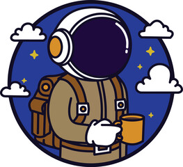 Astronaut with a cup of coffee