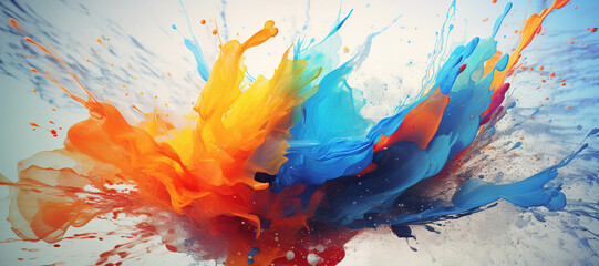 colorful watercolor ink splashes, paint 100