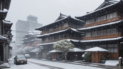 Obraz premium 雪のある風景
