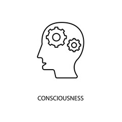 consciousness concept line icon. Simple element illustration.consciousness concept outline symbol de sign.