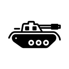 Vector solid black icon for Tank