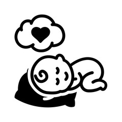 Vector solid black icon for Dream