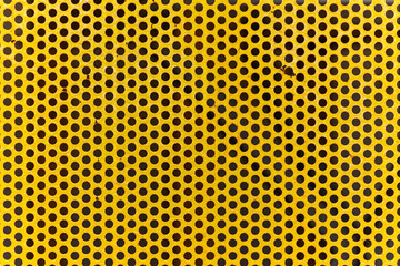  Close up of the yellow texture cage metal net. Chrome grille detail for building.