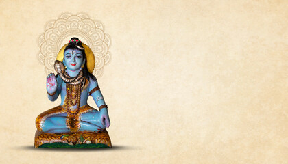 lord shiva Happy Maha Shivaratri greeting card lord shiva statue - obrazy, fototapety, plakaty