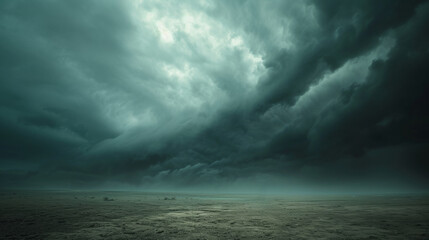 Obraz premium Dark clound storm sky with dirt landscape dark background